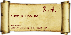 Kuczik Apolka névjegykártya